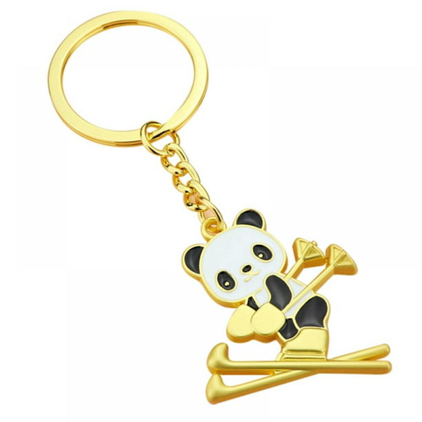 Lovely Metal Panda Keychain Keyring Bag Car Hanging Pendant Key Ring Chain Gift